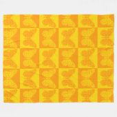 Couverture Polaire Papillon Retro Checkerboard Motif Jaune orange (Devant (Horizontal))