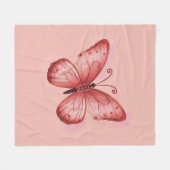 Couverture Polaire Papillon Rose Fantaisiste (Devant (Horizontal))