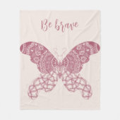 Couverture Polaire Papillon rose personnalisé (Devant)