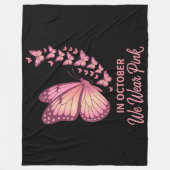 Couverture Polaire papillon rose poitrine octobre (Devant)