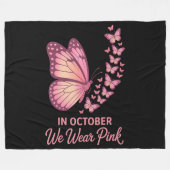 Couverture Polaire papillon rose poitrine octobre (Devant (Horizontal))
