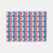 Couverture Polaire Papillon rose sur bleu (Devant (Horizontal))