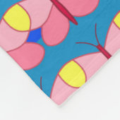 Couverture Polaire Papillon rose sur bleu (Coin)