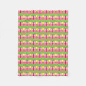 Couverture Polaire Papillon rose sur vert (Devant)
