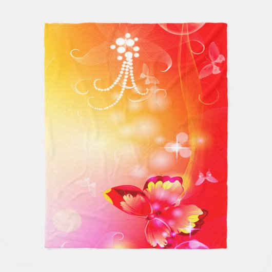 Couverture Polaire Papillon rouge (Devant)