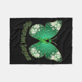 Couverture Polaire Papillon ruban vert mandala survivant de greffe (Devant (Horizontal))
