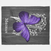 Couverture Polaire Papillon rustique violet Personnalisé (Devant (Horizontal))