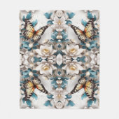 Couverture Polaire Papillon sans couture et Motif de fleurs élégant (Devant)