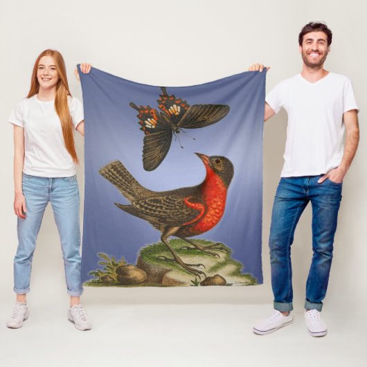 Couverture Polaire Papillon sauvage et oiseau (En situation)