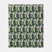 Couverture Polaire Papillon tropical noir et blanc (Devant)