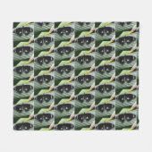 Couverture Polaire Papillon tropical noir et blanc (Devant (Horizontal))