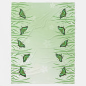Couverture Polaire Papillon vert sur vert clair - romantique (Devant)