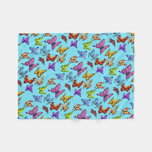 Couverture Polaire Papillons (Devant (Horizontal))