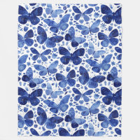 Papillons Aquarelle Bleu
