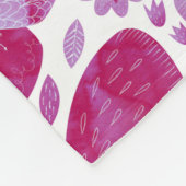 Couverture Polaire Papillons Aquarelle Magenta Rose (Coin)