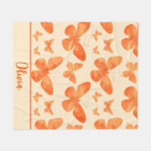Couverture Polaire Papillons aquarelle orange (Devant (Horizontal))