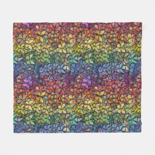 Couverture Polaire papillons arc-en-ciel (Devant (Horizontal))