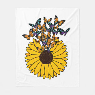 Couverture Polaire Papillons au tournesol