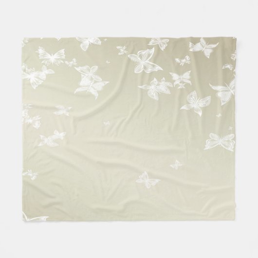 Couverture Polaire Papillons blancs (Devant (Horizontal))