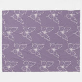 Couverture Polaire Papillons blancs violets   (Devant (Horizontal))