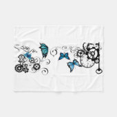 Couverture Polaire Papillons bleu Tribal Steampunk (Devant (Horizontal))