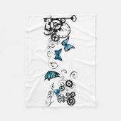 Couverture Polaire Papillons bleu Tribal Steampunk (Devant)