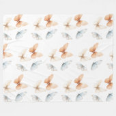 Couverture Polaire Papillons bleus pêche (Devant (Horizontal))