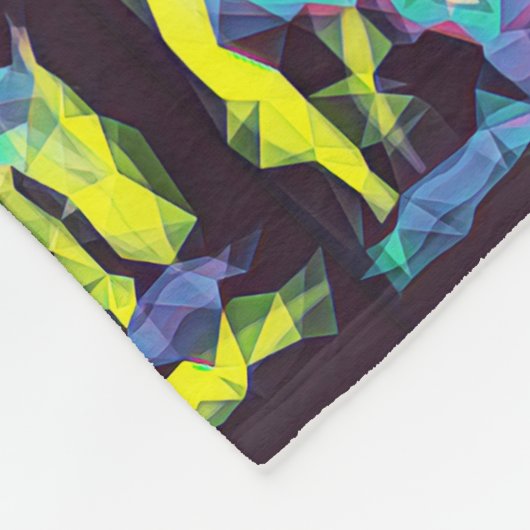 Couverture Polaire Papillons cubes et fleurs Blanche en polaire (Coin)