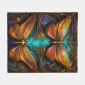 Couverture Polaire Papillons de bronze sur Aqua Blue (Devant (Horizontal))