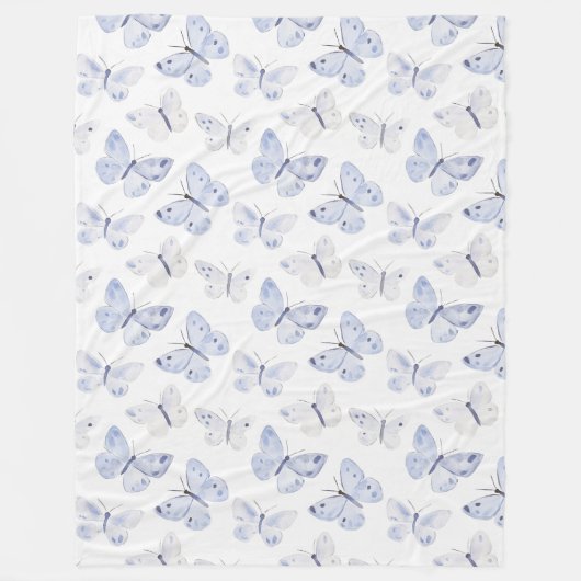 Couverture Polaire Papillons de lavande violette (Devant)