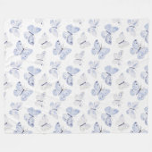 Couverture Polaire Papillons de lavande violette (Devant (Horizontal))