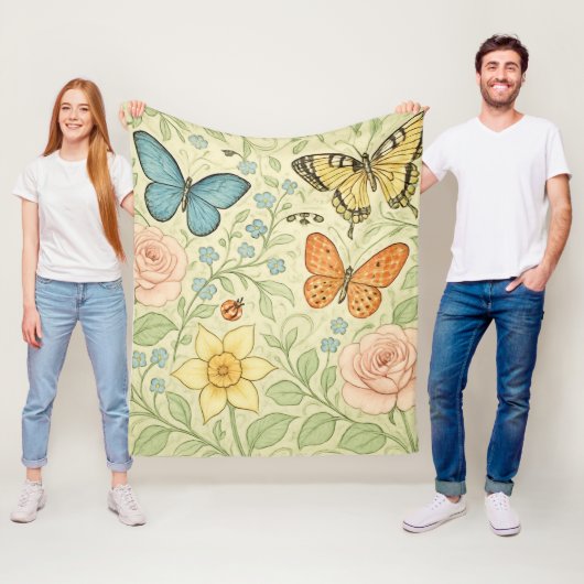 Couverture Polaire Papillons de printemps (En situation)