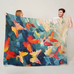 Couverture Polaire Papillons en mouvement – Vol abstrait expressif