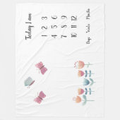 Couverture Polaire Papillons et fleurs Bébé première année jalon (Devant)