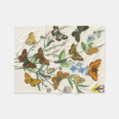 Couverture Polaire Papillons et fleurs Illustration Vintage 1 (Devant (Horizontal))