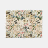 Couverture Polaire Papillons et fleurs vintages (Devant (Horizontal))