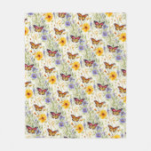 Couverture Polaire Papillons et marguerites dans une prairie (Devant)