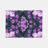 Couverture Polaire Papillons et symétrie des fleurs, violet et bleu (Devant (Horizontal))