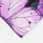 Couverture Polaire Papillons et symétrie des fleurs, violet et bleu (Coin)