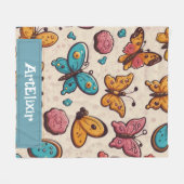 Couverture Polaire Papillons imprimés désorientés (Devant (Horizontal))