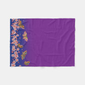 Couverture Polaire Papillons Japonais Au Milieu Du Sakura Fleurit Vio (Devant (Horizontal))