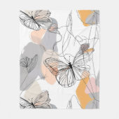 Couverture Polaire Papillons mignons Ligne Motif Fleece Blanche (Devant)