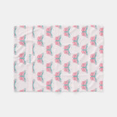Couverture Polaire Papillons modernes - rose turquoise - avec nom (Devant (Horizontal))