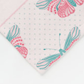 Couverture Polaire Papillons modernes - rose turquoise - avec nom (Coin)