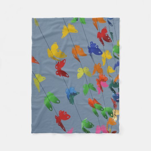 Couverture Polaire papillons multicolores (Devant)
