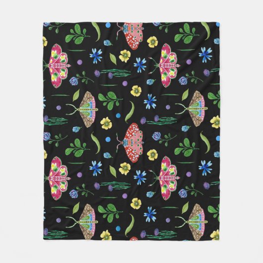 Couverture Polaire Papillons multicolores : Motif transparent (Devant)
