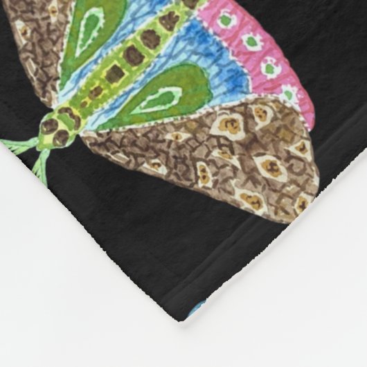 Couverture Polaire Papillons multicolores : Motif transparent (Coin)