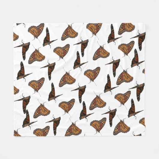 Couverture Polaire papillons orange (Devant (Horizontal))