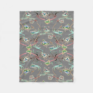 Couverture Polaire Papillons ornements gris