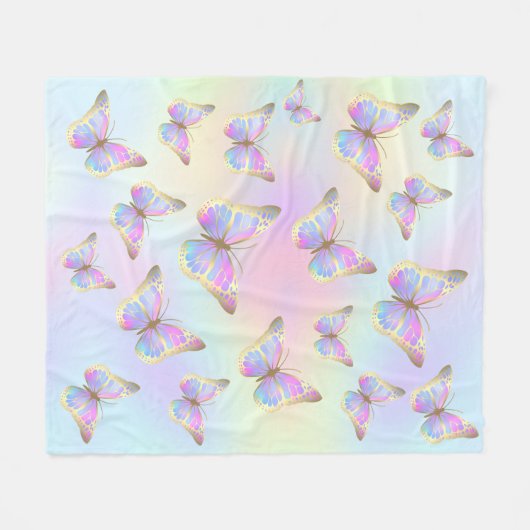 Couverture Polaire papillons pastel (Devant (Horizontal))